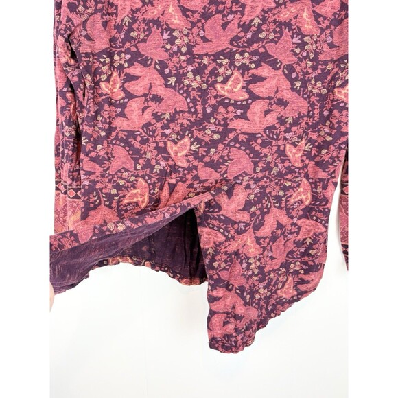 Lucky Brand Peasant Top Boho Bohemian Folk Flowy Western Open Back Size Large - Picture 6 of 10